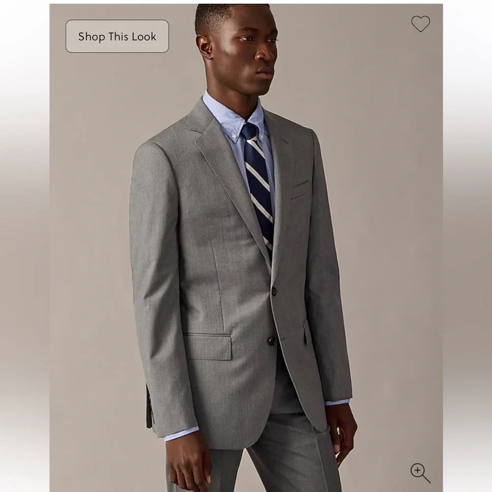 J. Crew Ludlow Slim-fit Suit Jacket Double Vent Loro Piana Wool Charcoal 46R NEW